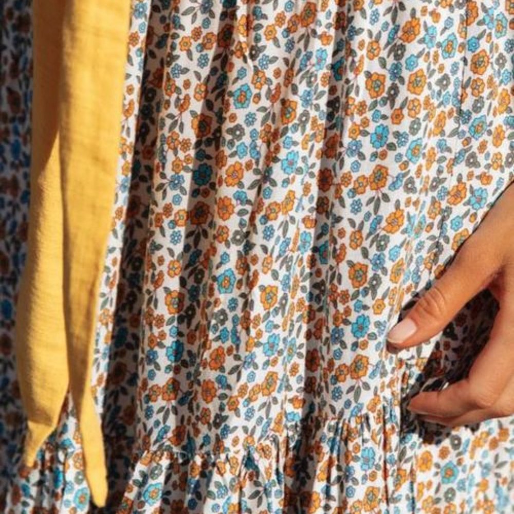 Boho Floral Print Elastic High Waist Maxi Skirt - Picture 5 of 10